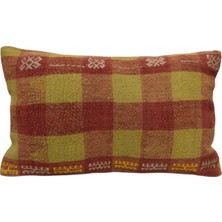Zehra Abla Halı Yeni El Dokuma Dekoratif Lumbar Kilim Kırlent Yastık Kılıfı 6589