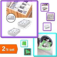 Hereveoyuncak 12 Bölmeli Çekmece Düzenleyici + Yeşil Fermuarlı Hassas Ayakkabı Çamaşır Yıkama Filesi - 2li Set J1R