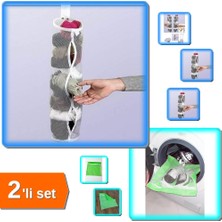 Hereveoyuncak 5 Adet Dolap Içi Çorap Düzenleyici + Yeşil Fermuarlı Ayakkabı Hassas Yıkama Filesi - 2li Set H2A0F5