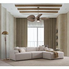 S Home Design Concept Molly Köşe Koltuk Sağ Köşe, Yönsüz Kadife Kırık Beyaz 290x185 cm