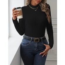 Aisha Elbise Kadın Uzun Kollu Balıkçı Yaka Şardonlu Kaşkorse Bluz