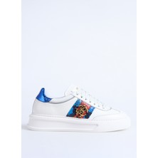 Roberto Cavalli Beyaz - Mavi Kadın Sneaker 27608
