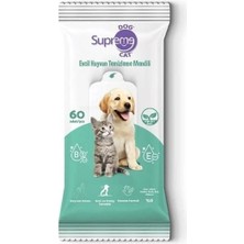 Supreme Yeşil Çaylı Kedi ve Köpek Temizleme Mendili 60 Adet