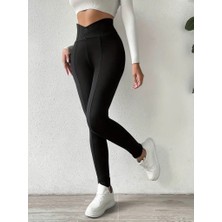 Buğrahayalin Kadın Yüksek Bel Önden Düğmeli Dalgıç Tayt