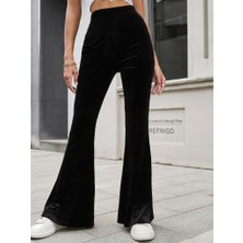Arben Boutique Kadın Yüksek Bel Paçaya Doğru Genişleyen Kadife Pantolon