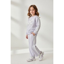 Miniğimin Cicileri Fiyonk Taş Detaylı Fistolu Kız Çocuk 2 li takım - Mor