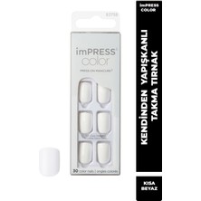 İmpress Color Kendinden Yapışkanlı Takma Tırnak Kısa Beyaz