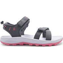 Lumberjack Samba 5fx Grı Kadın Sandalet MESH/PU Düz Topuk Kısa Topuklu Rahat Tasarım