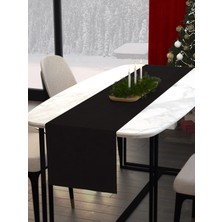 Demor Home Kadife Dokulu Panter Siyahı Runner