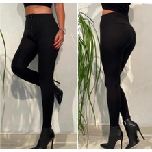 Ahes Shopping Kadın Yüksek Bel Korse ve Kopça Detay Çelik Toparlayıcı Tayt