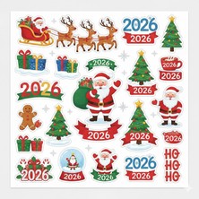 Bsb Noel Yılbaşı Yeni Yıl Telefon Laptop Notebook Tablet Defter Matara Stiker Etiket ST2446