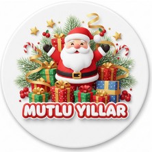 Bsb Noel Yılbaşı Yeni Yıl Telefon Laptop Notebook Tablet Defter Matara Stiker Etiket 18 cm ST2477