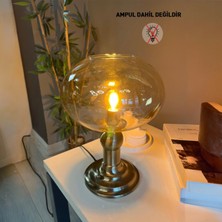 Bamyum Solvia Cam Bal Rengi Masa Lambası Dekoratif Masaüstü Aydınlatma Hol Abajur Yatak Odası Başucu Lamba