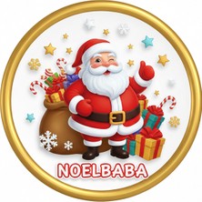 Bsb Noel Yılbaşı Yeni Yıl Telefon Laptop Notebook Tablet Defter Matara Stiker Etiket 18 cm ST2459