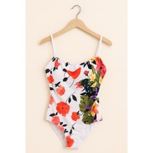 Rapapa Kadın Çiçek Desenli Askılı Tek Parça Mayo – Canlı Yaz Koleksiyonu 1156 B