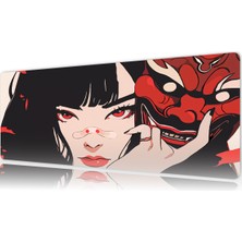 Urzuva Red Mirage 80X30 3mm Kalınlık Premium Gaming Oyuncu Mousepad, Anti Slip Xxl Mouse Pad