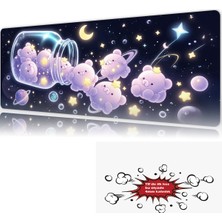 Urzuva Starry Bears  90X40 4mm Kalınlık Premium Gaming Oyuncu Mousepad, Anti Slip Xxl Mouse Pad