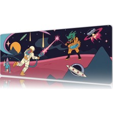 Urzuva Cosmic Laser Battle 80X30 3mm Kalınlık Premium Gaming Oyuncu Mousepad, Anti Slip Xxl Mouse Pad