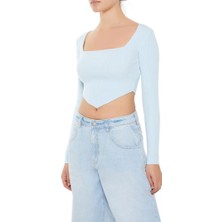 F21 Ribanalı Crop Kazak