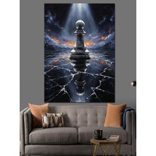 Tablomega Işık Altında Satranç Piyonu Dekoratif Kanvas - Mdf Ahşap Tablo