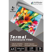 ArtMaster A5 Parlak Laminasyon Filmi 20 Li 1 Paket 125 Mikron Pvc Kaplama Laminasyon Kaplama Poşeti 20 Adet