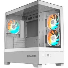 Gigabyte GB-C201PI Panoramik Gaming Mid-Tower Pc Kasası Beyaz 360MM Sıvı Soğutucu Desteği