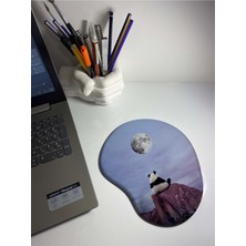 Panda ve Ay Temalı Bilek Destekli Mouse Pad
