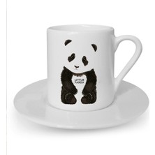 Little Panda Baskılı Beyaz Türk Kahvesi Fincanı