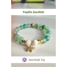 Yeşilin Zarafeti Doğal Taş Bileklik (Kutup Yıldızı Aksesuarlı) Akik & Ay Taşı
