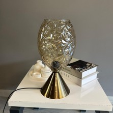 Bamyum Veltro Cam Bal Rengi Masa Lambası Dekoratif Masaüstü Aydınlatma Hol Abajur Yatak Odası Başucu Lamba