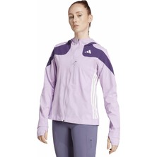 Adidas JV7180 Adızero Jkt W Lila - Mor Dar Düz Kadın Zip Ceket