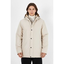 D1fference İçi Kürklü Cepli Kapüşonlu Jel Elyaflı Su ve Rügar Geçirmez Erkek Kışlık Mont