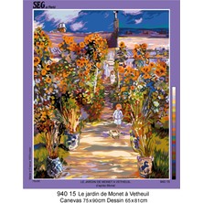 Seg Goblen 75X90CM - Claude Monet- Vetheuil'deki Bahçe