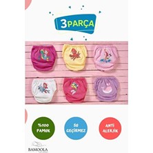 Bamoola 3 Adet Lüx Kız ( 3 - 4 Yaş) Çocuk Alıştırma Külodu Sızdırmaz (Renk ve Desenlerde Farklılık Olabilir)