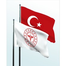 Asm Bayrağı, Aile Sağlığı Merkezi, Sağlık Bakanlığı Logolu Bayrak ve Türk Bayrağı 70X105CM