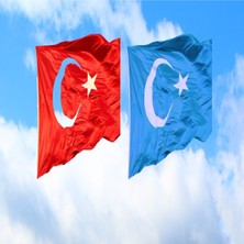 Türk Bayrağı ve Doğu Türkistan Bayrağı 50X75CM