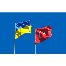 Ukrayna Bayrağı + Türk Bayrağı 50X75CM