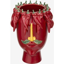 Rose & Tulipani Milano Arciboldo Kırmızı Seramik Vazo 22,5X22,5X32 cm