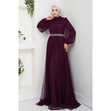 Raika Moda Taş Detaylı Büyük Beden Tesettür Abiye Alya