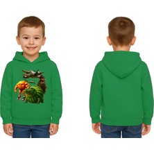 Sedirli Unisex Brainrot Baskılı Çocuk Swaetshirt Kapüşonlu 3 Iplik Şardonlu