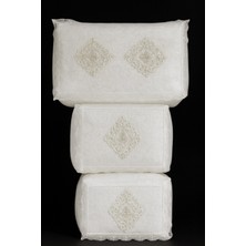 Bonny Home Nergis Kadife 3'lü (60X40/40X40/30X35) Dantelli Hurç Seti Çeyizlik Nişan Düğün Gelin Bohçası