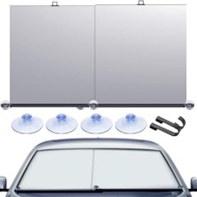 Oto Aksesuarcım Otomatik Katlanır Araba Otobüs Kamyon Güneşliği Uv Korumalı Isı Yalıtımlı Ön Cam Güneşlik 2\'li 70X120CM