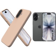 Coolacs Apple iPhone 17 Uyumlu Içi Kadife Lansman Kılıf ve Mat Seramik Tam Kaplayan Cam Ekran Koruyucu