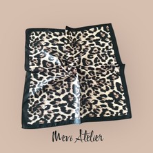 Mevi Atelier Leopar Desenli Fular 50 x 50