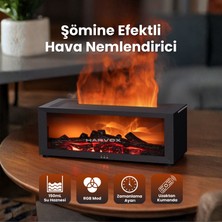 Harvox Şömine Efektli Hava Nemlendirici Aroma Difüzörü Aromaterapi Rgb Ledli Buhar Makinesi