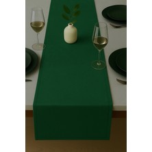 De'vor Kadife Görünümlü Yeşil Masa Runnerı