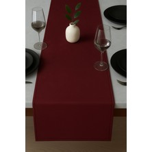 De'vor Kadife Görünümlü Bordo Masa Runnerı