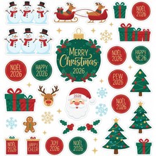 Bsb Noel Yılbaşı Yeni Yıl Telefon Laptop Notebook Tablet Defter Matara Stiker Etiket ST2427