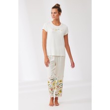Penye Mood Pijama Takım Beyaz 9245PJTK