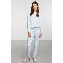 Catherine's Catherines Mavi Gökyüzü Desenli Örme Pijama Takım 1918